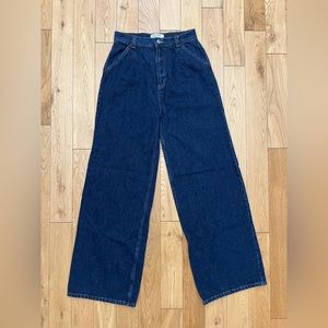 Reformation Miami Pleated Super High Waist Wide Leg Trouser Jeans Size 26